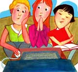 Jóvenes frente a la computera