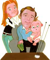 Familia viendo televisi&oacute;n