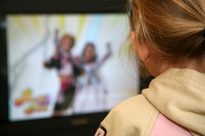Girl watching TV