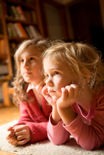 Father and son at a computer