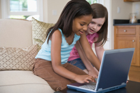 Girls on a computer