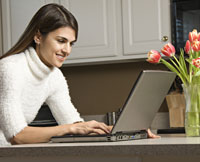 Woman with laptop computer