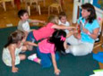 Kids playing at Super Why reading camp