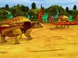 Dinosaurs playing Dino Ball