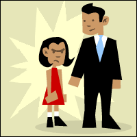Father with angry daughter