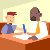 Teacher helping student