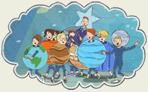 kids on stage in a play