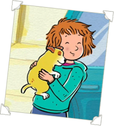 Helen holding a puppy Martha