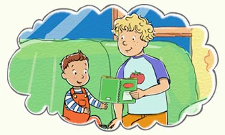 kids reading to each other