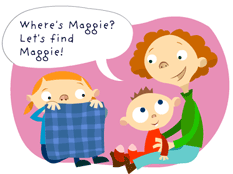 Family playing peekaboo