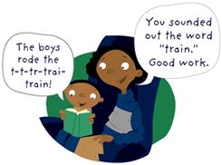 Mother and child reading