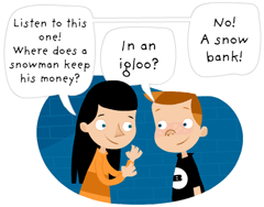 Boy and girl talking