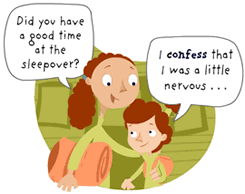 Mom and daughter talking