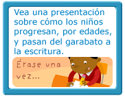 Vea una presentaci&oacute;n sobre c&oacute;mo los ni&tilde;nos progresan, por edades, y pasan del garabato a la escritura.