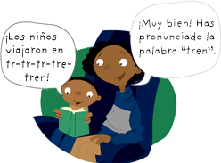 Los ni&ntilde;os viajaron en tr-tr-tr-tre-tren! Muy bien! Has pronunciado la palabra "tren".
