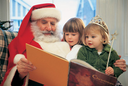 Santa reading to kids