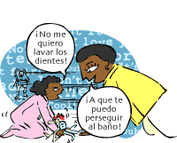 ¡No me quiero lavar los dientes! ¡A que te puedo perseguir al baño!