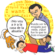 ¡No voy a ir a la casa de la abuela! Puedo ver lo enojado que estás. ¿Qué fue lo que te hizo enojar?